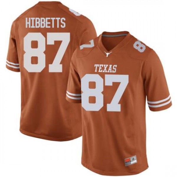 Men's University of Texas #87 Austin Hibbetts Game Official Jersey Orange